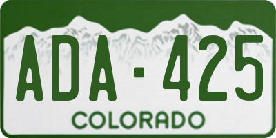 CO license plate ADA425