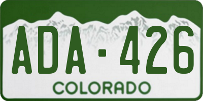 CO license plate ADA426