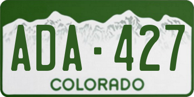 CO license plate ADA427