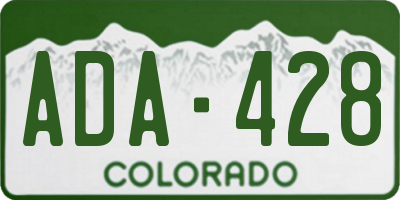CO license plate ADA428