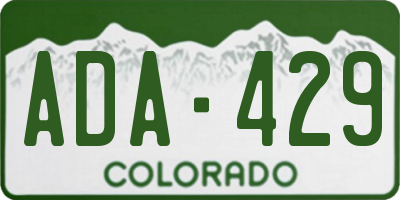 CO license plate ADA429