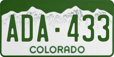CO license plate ADA433