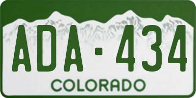 CO license plate ADA434