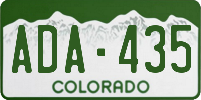 CO license plate ADA435