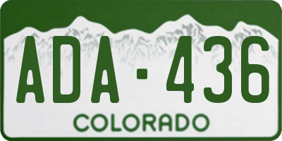 CO license plate ADA436