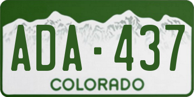 CO license plate ADA437