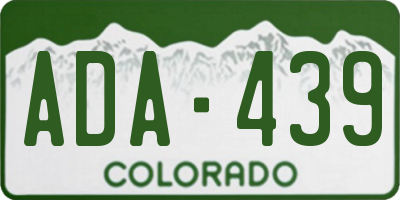 CO license plate ADA439