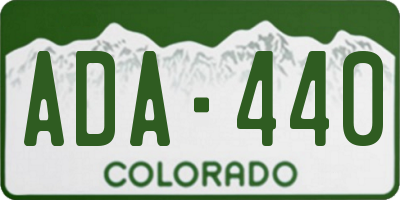 CO license plate ADA440