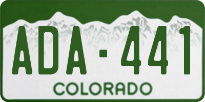CO license plate ADA441