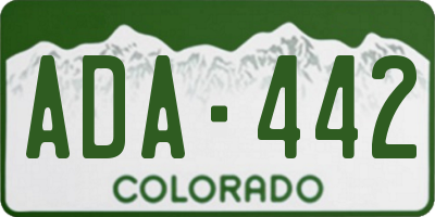CO license plate ADA442