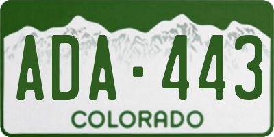 CO license plate ADA443