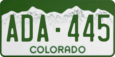 CO license plate ADA445