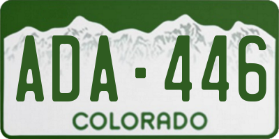 CO license plate ADA446