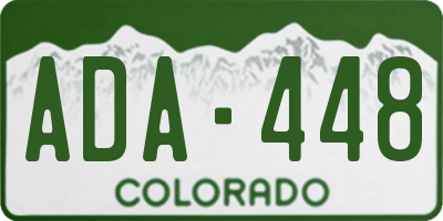CO license plate ADA448
