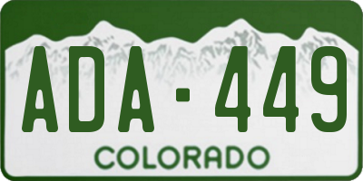 CO license plate ADA449