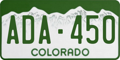 CO license plate ADA450