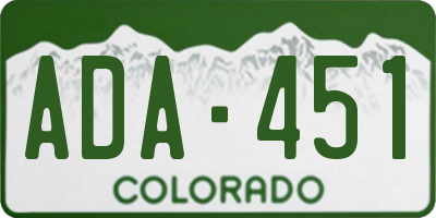 CO license plate ADA451