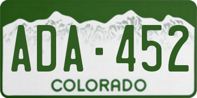 CO license plate ADA452
