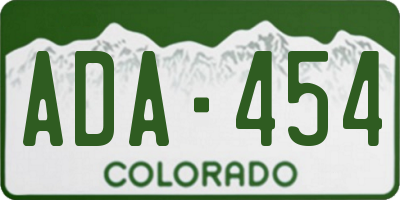CO license plate ADA454