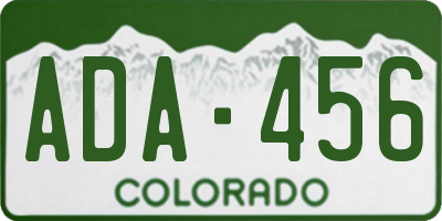 CO license plate ADA456