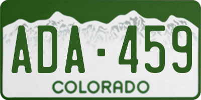 CO license plate ADA459