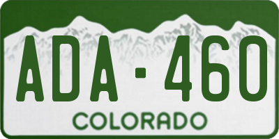 CO license plate ADA460