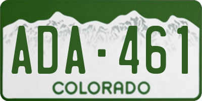 CO license plate ADA461