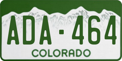CO license plate ADA464