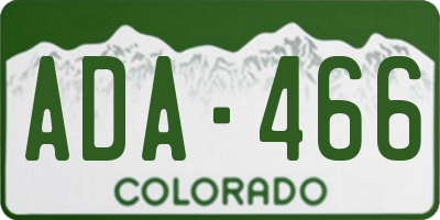 CO license plate ADA466