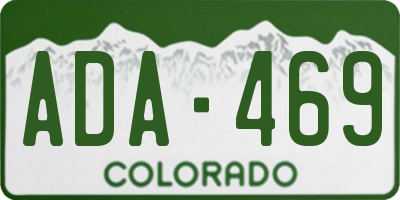 CO license plate ADA469