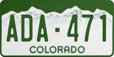 CO license plate ADA471