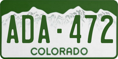 CO license plate ADA472