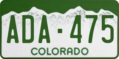 CO license plate ADA475