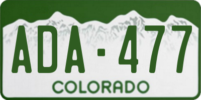 CO license plate ADA477