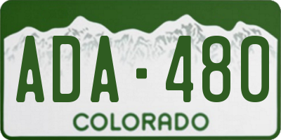 CO license plate ADA480
