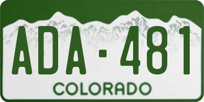 CO license plate ADA481