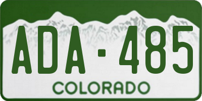 CO license plate ADA485