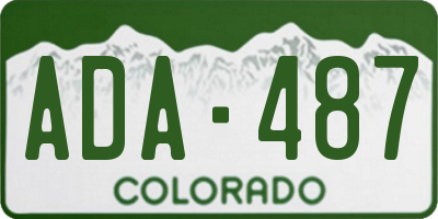 CO license plate ADA487