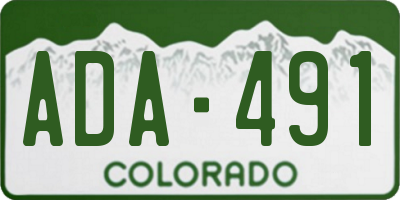 CO license plate ADA491