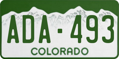 CO license plate ADA493