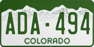 CO license plate ADA494