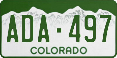 CO license plate ADA497