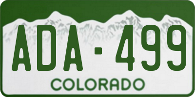 CO license plate ADA499