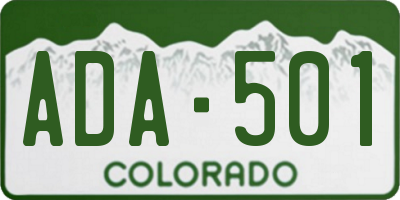 CO license plate ADA501
