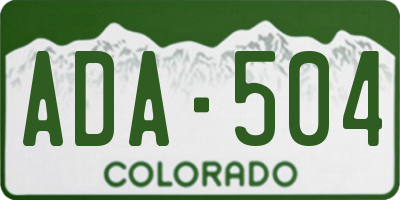 CO license plate ADA504