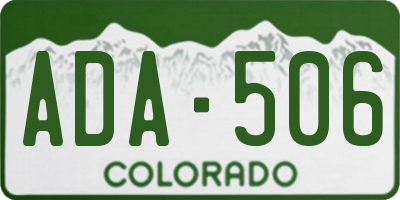 CO license plate ADA506