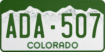 CO license plate ADA507