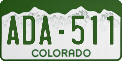 CO license plate ADA511