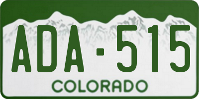 CO license plate ADA515