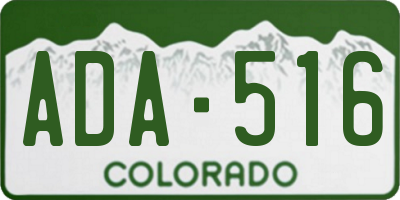 CO license plate ADA516
